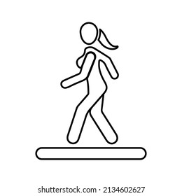 Walking, go away line icon. Outline vector.