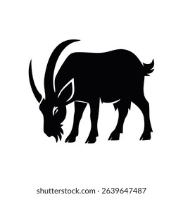 walking goat silhouette icon logo