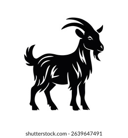 walking goat silhouette icon logo