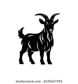 walking goat silhouette icon logo