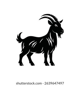 walking goat silhouette icon logo