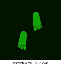 Icono de caminar con pasos verdes. Símbolo de los pasos verdes del hombre.
