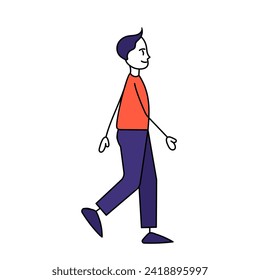 walking guy, simple figures on a white background, vector