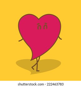 Walking heart character