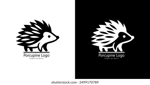 Walking Hedgehog Logo Design in Modern Style