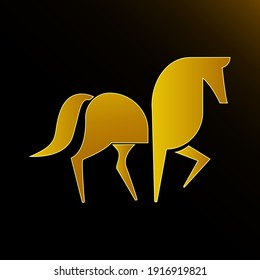Walking horse logo icon symbol sign vector illustration.