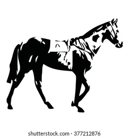 Walking horse, vector illustration
