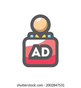 Walking Human Advertising Vector icon Cartoon illustration