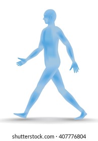 walking human body silhouette, vector illustration