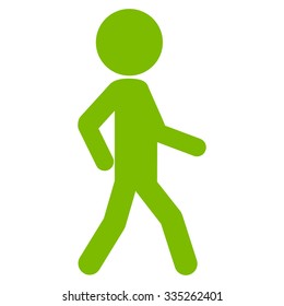 Walking Human Profile vector icon. Style is flat symbol, eco green color, rounded angles, white background.