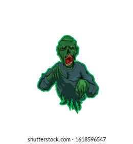 a walking hungry zombie vector file design