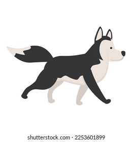 Walking husky icon cartoon vector. Siberian dog. Cute animal