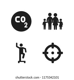 walking icon. 4 walking vector icons set. thin target, steps and co icons for web and design about walking theme
