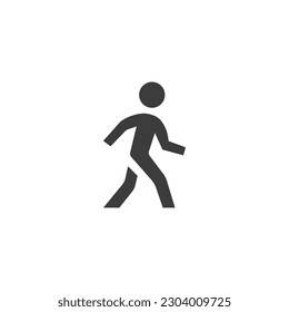 Walking Icon Black and White Vector Graphic