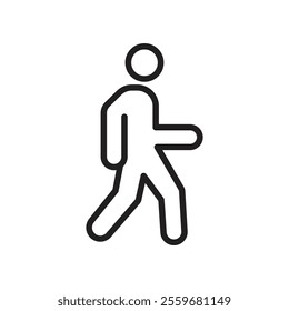 Walking icon Flat art in black and white isolated