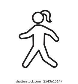 Icono de caminar Ilustración de línea plana