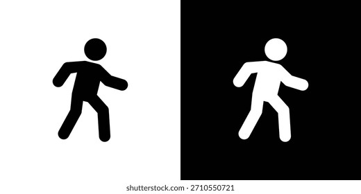 Walking icon line art editable stroke and solid collection for app design