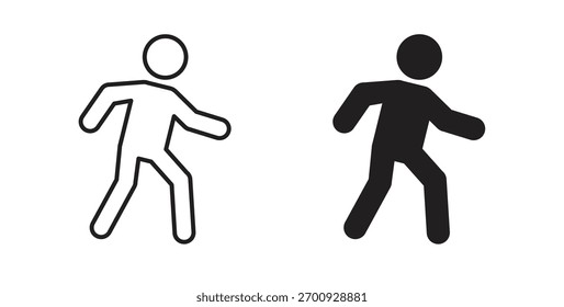 Walking icon line. eps 10 vector illustration
