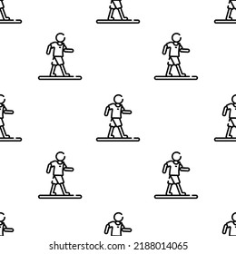 walking icon pattern. Seamless walking pattern on white background.