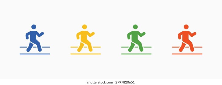 Walking Icon Set Color Multiple Style Collection Illustration