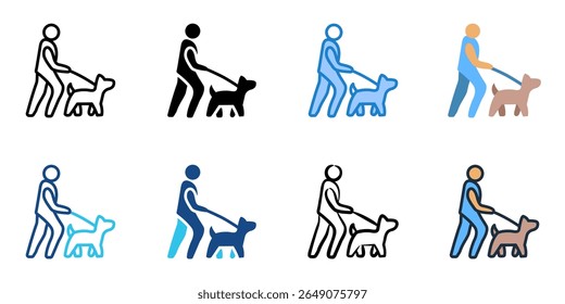 Walking icon set multiple style collection 
