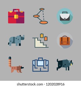 walking icon set. vector set about briefcase, shortcut, boar and animal kingdom icons set.