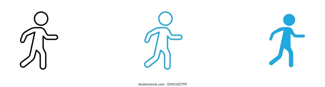 Walking Icon Set Vector illustration in black