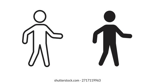 Wandersymbol Silhouette Vektorgrafiken. Bearbeitbare Striche