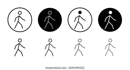 Walking icon Thin line illustration set vector