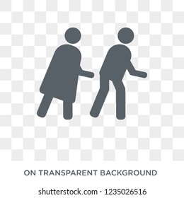 Walking icon. Trendy flat vector Walking icon on transparent background from Maps and Locations collection. 