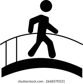 Ícone de caminhada, vetor de fitness movimento humano e conjunto de vetores de atividade, ícones de pedestres e exercício para a saúde, estilo de vida, navegação e conceitos ao ar livre, caminhada da natureza, modelo de zona de relaxamento