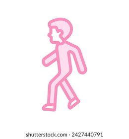 Walking icon, walk, hike, stroll, stride duotone line icon, editable vector icon, pixel perfect, illustrator ai file