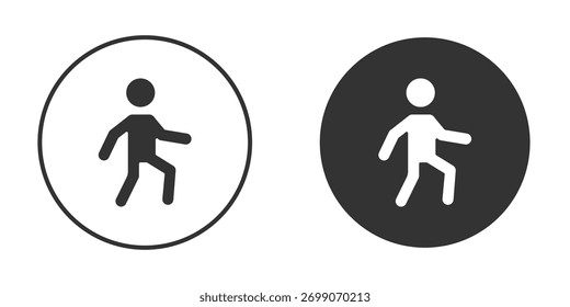 Colección de iconos de caminar. Iconos planos rellenos