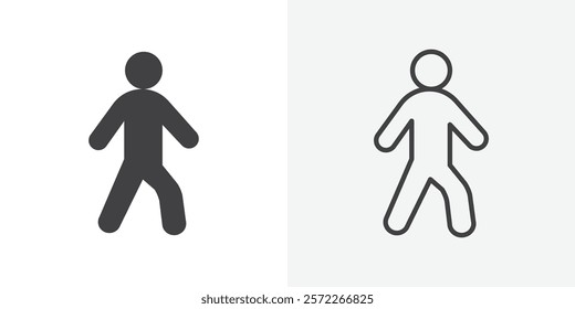 Walking icons. flat and line style set