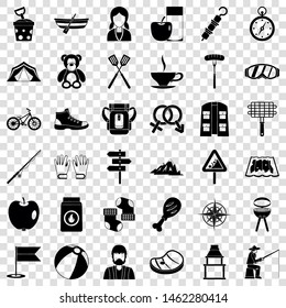 Walking icons set. Simple style of 36 walking vector icons for web for any design