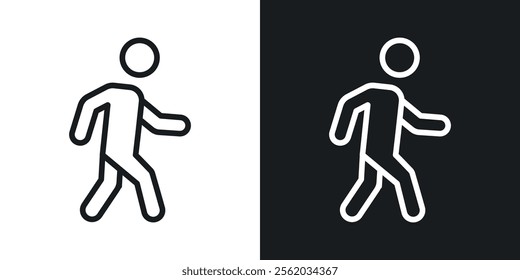 Walking icons. vector set in black colors