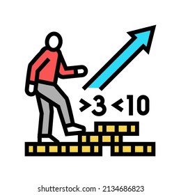 walking inflation color icon vector. walking inflation sign. isolated symbol illustration