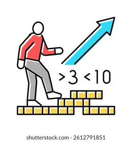 walking inflation color icon vector. walking inflation sign. isolated symbol illustration