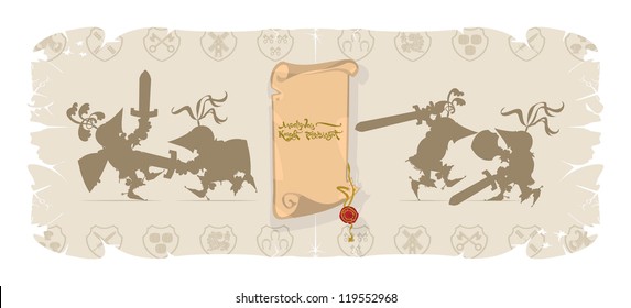 Walking joust. Silhouettes, 2, vector