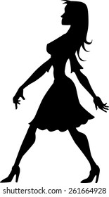 Walking lady silhouette