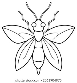 walking leaf insect flat vector illustration on white background