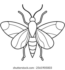 walking leaf insect flat vector illustration on white background