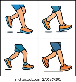 walking legs cycle animation sequence