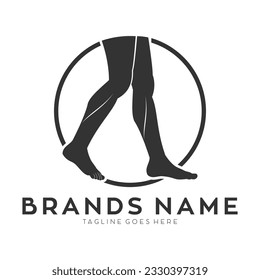 Walking legs illustration vector logo