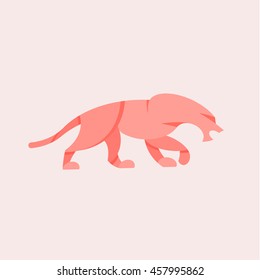 Walking lion illustration stylish vector logos