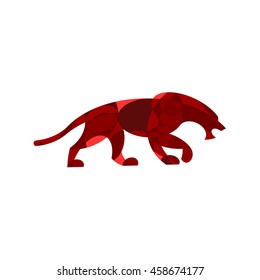 Walking lion illustration stylish vector logos art