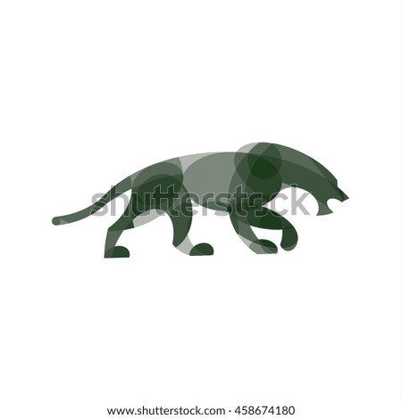 walking lion illustration stylish vector gradient art
