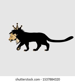 Walking Lion logo vector design, emblem vector.