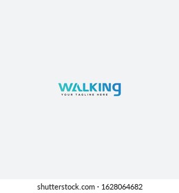 Walking Logo Design Lettering Walking, Walk Logo Design