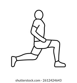 walking lunges fitness exercise leg line icon vector. walking lunges fitness exercise leg sign. isolated contour symbol black illustration